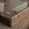 image:imageFlash Furniture Nico IndoorOutdoor Modular Loveseat Sofa Set Tempered Glass Top Table Comfortable Ottomans Versatile Sofa SetUps GrayNaturalGray FabricNatural Frame