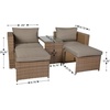 image:imageFlash Furniture Nico IndoorOutdoor Modular Loveseat Sofa Set Tempered Glass Top Table Comfortable Ottomans Versatile Sofa SetUps GrayNaturalGray FabricNatural Frame
