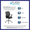 image:imageFlash Furniture Norris MidBack Black Mesh Tapered Back Swivel Task Office Chair with LeatherSoft Seat Chrome Base and TArmsBlack LeathersoftMesh