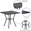 image:imageFlash Furniture Oia 28 Commercial Grade Steel Patio Table Modern Square Rain Flower Design Outdoor Dining Table BlackBlack