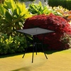image:imageFlash Furniture Oia 28 Commercial Grade Steel Patio Table Modern Square Rain Flower Design Outdoor Dining Table BlackBlack