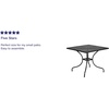 image:imageFlash Furniture Oia 28 Commercial Grade Steel Patio Table Modern Square Rain Flower Design Outdoor Dining Table BlackBlack