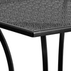 image:imageFlash Furniture Oia 28 Commercial Grade Steel Patio Table Modern Square Rain Flower Design Outdoor Dining Table BlackBlack