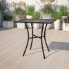 image:imageFlash Furniture Oia 28 Commercial Grade Steel Patio Table Modern Square Rain Flower Design Outdoor Dining Table BlackBlack