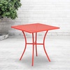 image:imageFlash Furniture Oia 28 Commercial Grade Steel Patio Table Modern Square Rain Flower Design Outdoor Dining Table BlackCoral