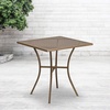 image:imageFlash Furniture Oia 28 Commercial Grade Steel Patio Table Modern Square Rain Flower Design Outdoor Dining Table BlackGold