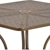 image:imageFlash Furniture Oia 28 Commercial Grade Steel Patio Table Modern Square Rain Flower Design Outdoor Dining Table BlackGold
