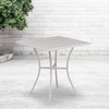 image:imageFlash Furniture Oia 28 Commercial Grade Steel Patio Table Modern Square Rain Flower Design Outdoor Dining Table BlackLight Gray