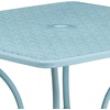 image:imageFlash Furniture Oia 28 Commercial Grade Steel Patio Table Modern Square Rain Flower Design Outdoor Dining Table BlackSky Blue