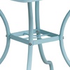 image:imageFlash Furniture Oia 28 Commercial Grade Steel Patio Table Modern Square Rain Flower Design Outdoor Dining Table BlackSky Blue