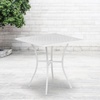image:imageFlash Furniture Oia 28 Commercial Grade Steel Patio Table Modern Square Rain Flower Design Outdoor Dining Table BlackWhite