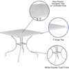 image:imageFlash Furniture Oia 28 Commercial Grade Steel Patio Table Modern Square Rain Flower Design Outdoor Dining Table BlackWhite