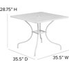 image:imageFlash Furniture Oia 28 Commercial Grade Steel Patio Table Modern Square Rain Flower Design Outdoor Dining Table BlackWhite