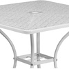 image:imageFlash Furniture Oia 28 Commercial Grade Steel Patio Table Modern Square Rain Flower Design Outdoor Dining Table BlackWhite