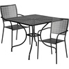 image:imageFlash Furniture Oia Commercial Grade 28 Square Black IndoorOutdoor Steel Patio Table Set with 2 Square Back ChairsBlack