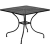image:imageFlash Furniture Oia Commercial Grade 28 Square Black IndoorOutdoor Steel Patio Table Set with 2 Square Back ChairsBlack