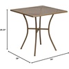image:imageFlash Furniture Oia Commercial Grade 28 Square Black IndoorOutdoor Steel Patio Table Set with 2 Square Back ChairsGold