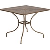image:imageFlash Furniture Oia Commercial Grade 28 Square Black IndoorOutdoor Steel Patio Table Set with 2 Square Back ChairsGold