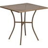 image:imageFlash Furniture Oia Commercial Grade 28 Square Black IndoorOutdoor Steel Patio Table Set with 2 Square Back ChairsGold