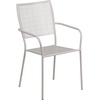 image:imageFlash Furniture Oia Commercial Grade 28 Square Black IndoorOutdoor Steel Patio Table Set with 2 Square Back ChairsLight Gray