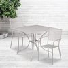 image:imageFlash Furniture Oia Commercial Grade 28 Square Black IndoorOutdoor Steel Patio Table Set with 2 Square Back ChairsLight Gray