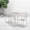 image:imageFlash Furniture Oia Commercial Grade 28 Square Black IndoorOutdoor Steel Patio Table Set with 2 Square Back ChairsLight Gray