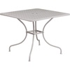 image:imageFlash Furniture Oia Commercial Grade 28 Square Black IndoorOutdoor Steel Patio Table Set with 2 Square Back ChairsLight Gray