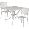 image:imageFlash Furniture Oia Commercial Grade 28 Square Black IndoorOutdoor Steel Patio Table Set with 2 Square Back ChairsLight Gray