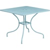 image:imageFlash Furniture Oia Commercial Grade 28 Square Black IndoorOutdoor Steel Patio Table Set with 2 Square Back ChairsSky Blue
