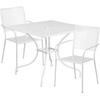 image:imageFlash Furniture Oia Commercial Grade 28 Square Black IndoorOutdoor Steel Patio Table Set with 2 Square Back ChairsWhite