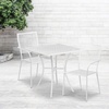image:imageFlash Furniture Oia Commercial Grade 28 Square Black IndoorOutdoor Steel Patio Table Set with 2 Square Back ChairsWhite