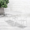 image:imageFlash Furniture Oia Commercial Grade 28 Square Black IndoorOutdoor Steel Patio Table Set with 2 Square Back ChairsWhite