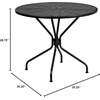 image:imageFlash Furniture Oia Commercial Grade 3525 Round Black IndoorOutdoor Steel Patio Table Set with 4 Square Back ChairsBlack