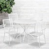 image:imageFlash Furniture Oia Commercial Grade 3525 Round Black IndoorOutdoor Steel Patio Table Set with 4 Square Back ChairsWhite
