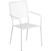 image:imageFlash Furniture Oia Commercial Grade 3525 Round Black IndoorOutdoor Steel Patio Table Set with 4 Square Back ChairsWhite