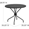 image:imageFlash Furniture Oia Commercial Grade 3525 Round Black IndoorOutdoor Steel Patio Table with Umbrella HoleBlack