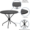 image:imageFlash Furniture Oia Commercial Grade 3525 Round Black IndoorOutdoor Steel Patio Table with Umbrella HoleBlack