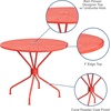 image:imageFlash Furniture Oia Commercial Grade 3525 Round Black IndoorOutdoor Steel Patio Table with Umbrella HoleCoral