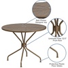 image:imageFlash Furniture Oia Commercial Grade 3525 Round Black IndoorOutdoor Steel Patio Table with Umbrella HoleGold