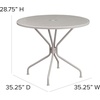 image:imageFlash Furniture Oia Commercial Grade 3525 Round Black IndoorOutdoor Steel Patio Table with Umbrella HoleLight Gray
