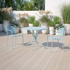 image:imageFlash Furniture Oia Commercial Grade 3525 Round Black IndoorOutdoor Steel Patio Table with Umbrella HoleSky Blue