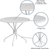 image:imageFlash Furniture Oia Commercial Grade 3525 Round Black IndoorOutdoor Steel Patio Table with Umbrella HoleWhite