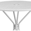image:imageFlash Furniture Oia Commercial Grade 3525 Round Black IndoorOutdoor Steel Patio Table with Umbrella HoleWhite