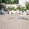 image:imageFlash Furniture Oia Commercial Grade 3525 Round Black IndoorOutdoor Steel Patio Table with Umbrella HoleWhite