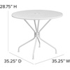 image:imageFlash Furniture Oia Commercial Grade 3525 Round Black IndoorOutdoor Steel Patio Table with Umbrella HoleWhite