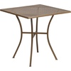 image:imageFlash Furniture Oia Commercial Grade 355 Square Black IndoorOutdoor Steel Patio Table Set with 2 Round Back ChairsGold