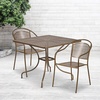 image:imageFlash Furniture Oia Commercial Grade 355 Square Black IndoorOutdoor Steel Patio Table Set with 2 Round Back ChairsGold