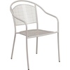 image:imageFlash Furniture Oia Commercial Grade 355 Square Black IndoorOutdoor Steel Patio Table Set with 2 Round Back ChairsLight Gray