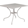 image:imageFlash Furniture Oia Commercial Grade 355 Square Black IndoorOutdoor Steel Patio Table Set with 2 Round Back ChairsLight Gray