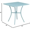 image:imageFlash Furniture Oia Commercial Grade 355 Square Black IndoorOutdoor Steel Patio Table Set with 2 Round Back ChairsSky Blue